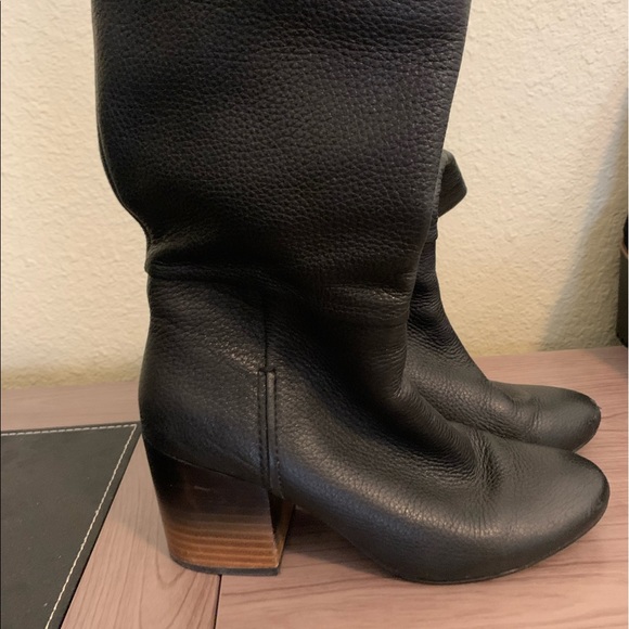 Levity Black Leather Boots - Picture 2 of 3